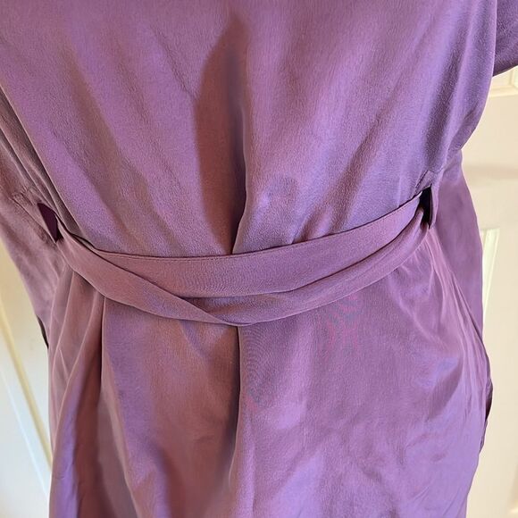 Rebecca Taylor Purple Silk Floral Appliqué Blouse size 8 - Picture 4 of 8